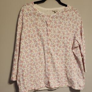 Talbots Pink and Purple Dotted Top